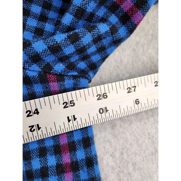 Vintage Backpacker‎ Shirt Mens XL Black Blue Plaid Flannel 90s Grunge Skater - Picture 6 of 15